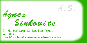 agnes sinkovits business card