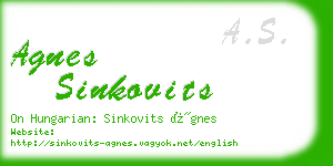 agnes sinkovits business card